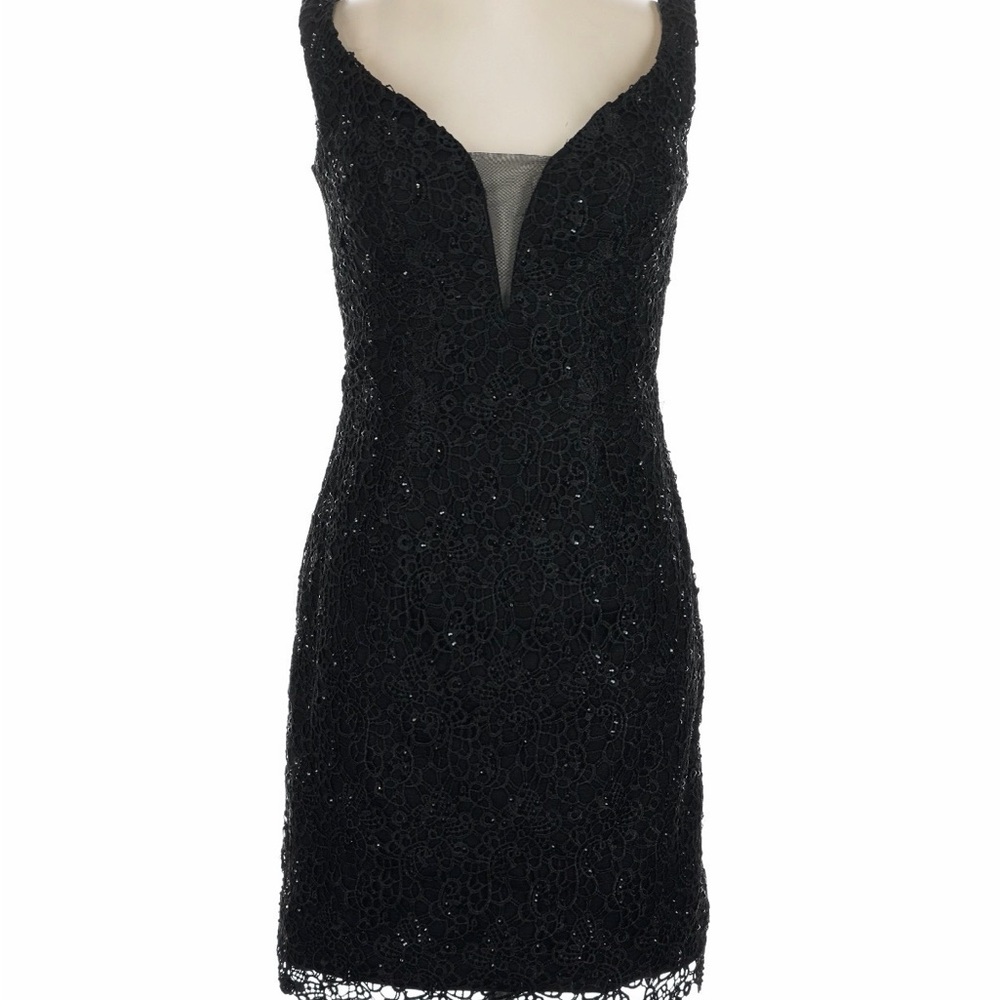 Alice Paris Black Lace V-Neck Sheath Dress
